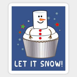 Funny Melting Snowman Cupcake: Let it Snow! Magnet